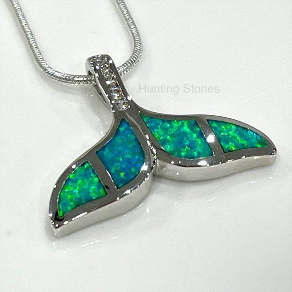 Whale Tail Fire Opal Necklace