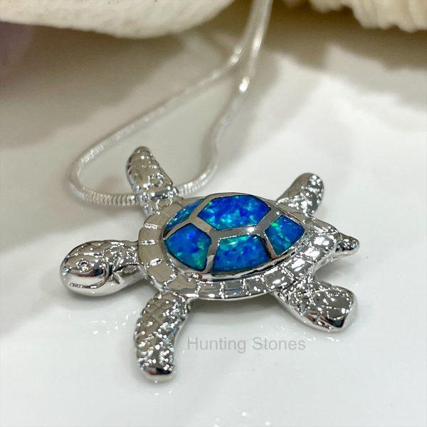 Sea Turtle Fire Opal Necklace