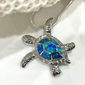 Sea Turtle Fire Opal Necklace