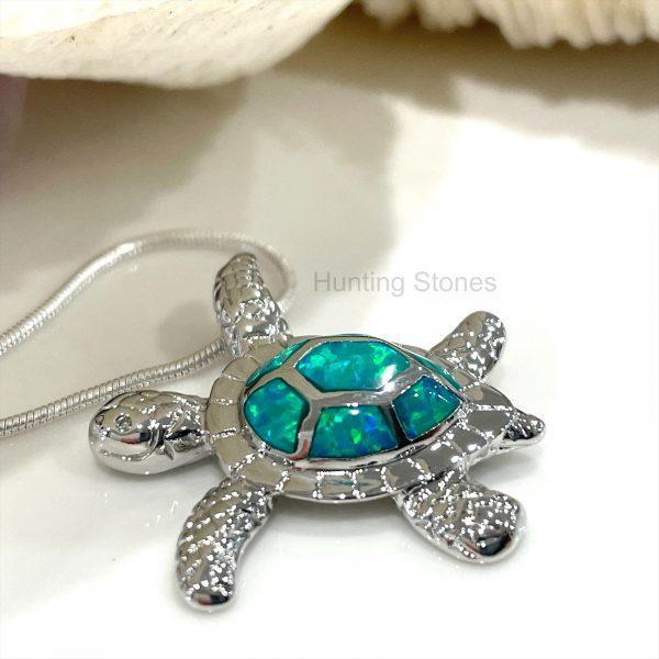 Sea Turtle Fire Opal Necklace