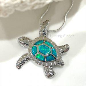 Sea Turtle Fire Opal Necklace