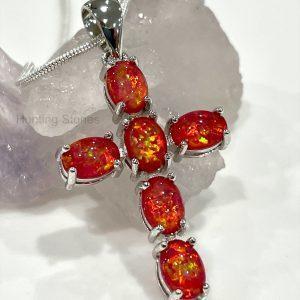 Cross Fire Opal Necklace