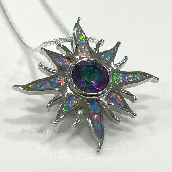 Purple sales opal necklace