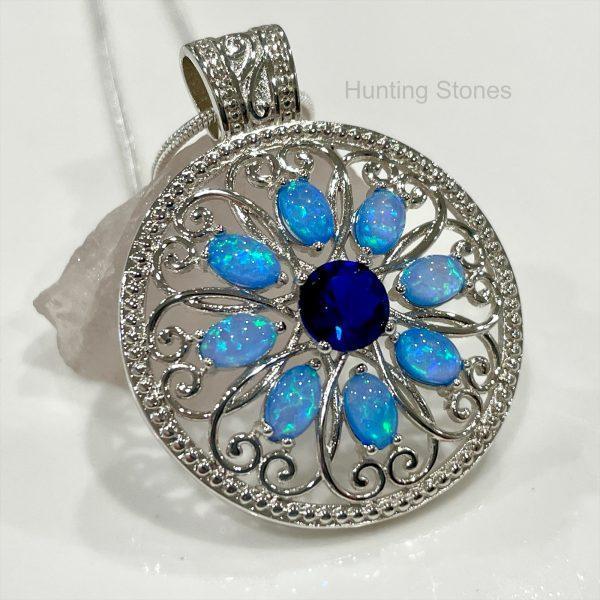 Mandala Fire Opal Necklace