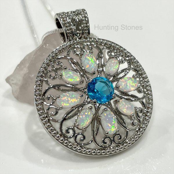 Mandala Fire Opal Necklace