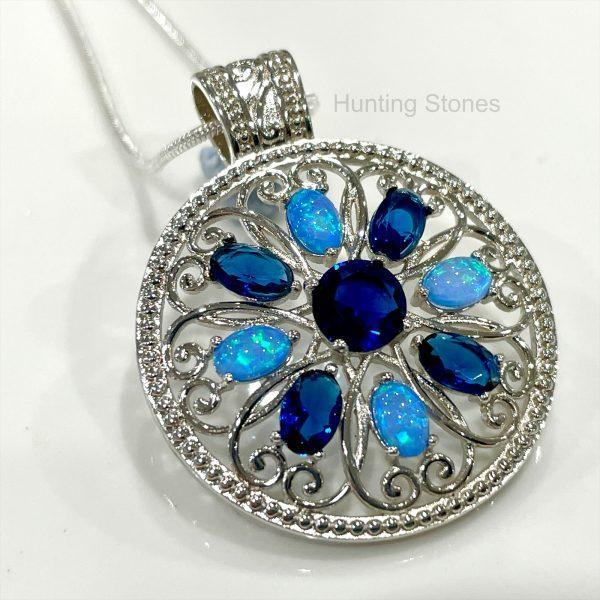 Mandala Fire Opal Necklace