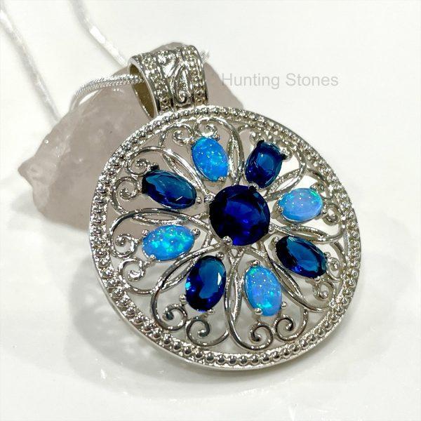 Mandala Fire Opal Necklace