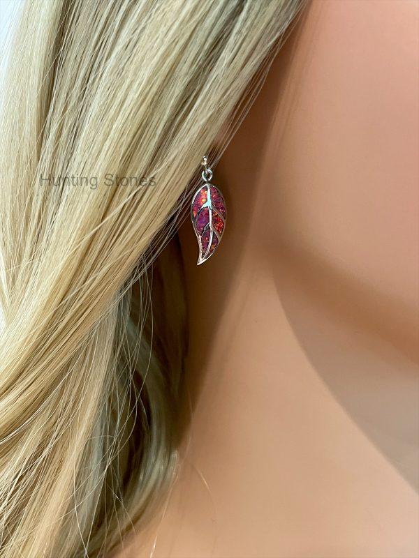 Leaf Fire Opal Earrings