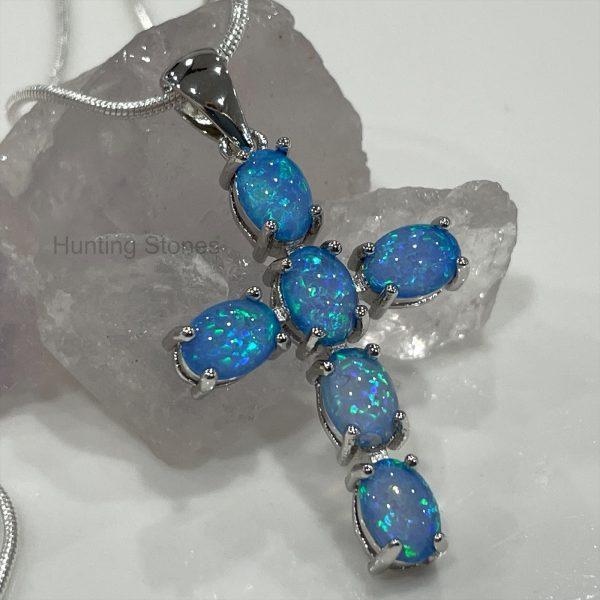 Cross Fire Opal Necklace