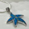 Beautiful Blue Fire Opal Starfish Necklace