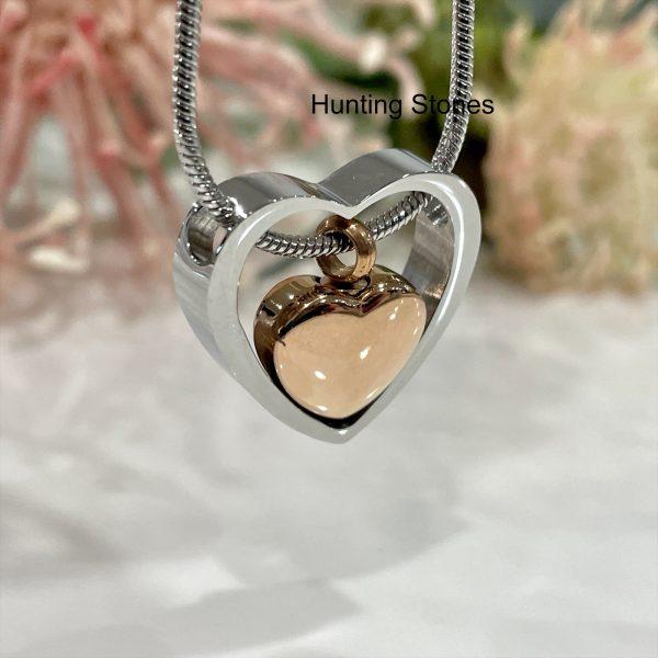 Floating Heart Memorial Urn Necklace