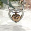 Dad Floating Heart Memorial Urn Necklace