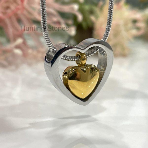 Floating Heart Memorial Urn Necklace