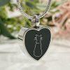 Silver Heart Pet Memorial Urn Necklace