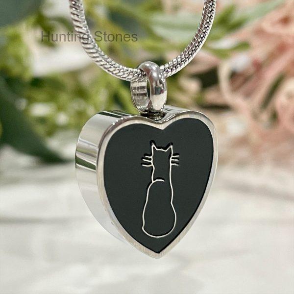 Silver Heart Pet Memorial Urn Necklace