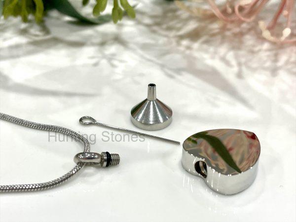 Silver Heart Pet Memorial Urn Necklace