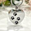 Silver Heart Pet Memorial Urn Necklace