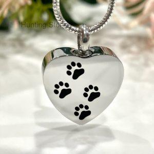 Silver Heart Pet Memorial Urn Necklace