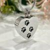 Silver Heart Pet Memorial Urn Necklace