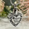 Silver Heart Pet Memorial Urn Necklace
