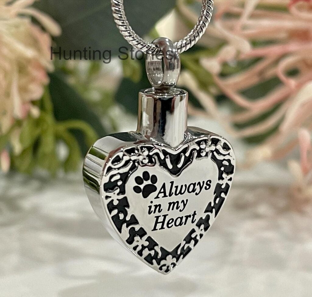 Pet Paw Always In My Heart Memorial Cremation Ashes Urn Pendant ...