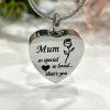 Silver Heart Memorial Urn Necklace