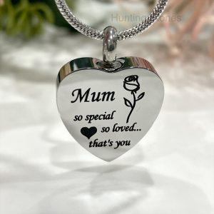 Silver Heart Memorial Urn Necklace