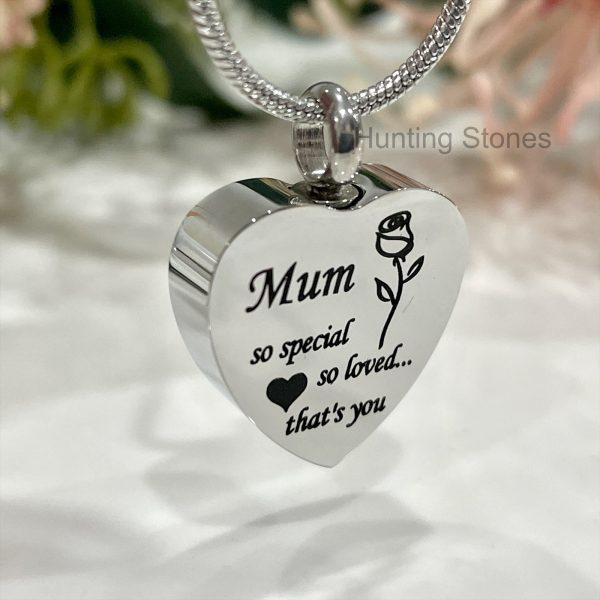 Silver Heart Memorial Urn Necklace