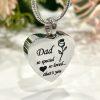Silver Heart Memorial Urn Necklace