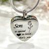 Silver Heart Memorial Urn Necklace