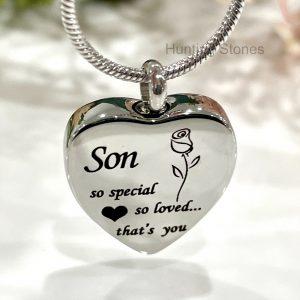 Silver Heart Memorial Urn Necklace
