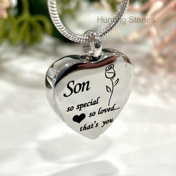 Silver Heart Memorial Urn Necklace