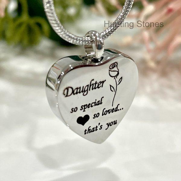 Silver Heart Memorial Urn Necklace