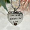 Silver Heart Pet Memorial Urn Necklace