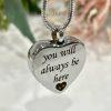 Silver Heart Pet Memorial Urn Necklace