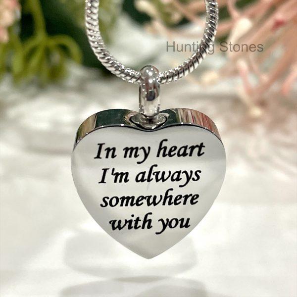 Silver Heart Memorial Urn Necklace