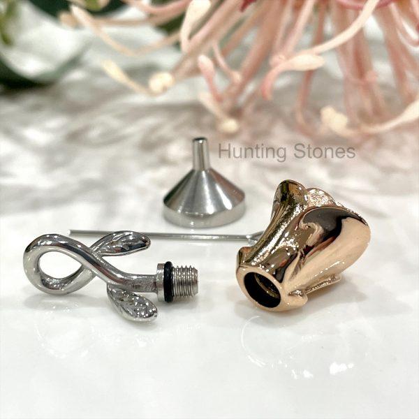 Rose Gold Rose Memorial Urn Necklace