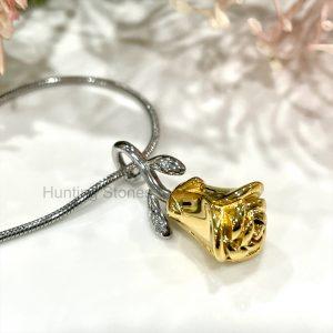 Gold Rose Memorial Urn Necklace