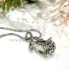 Silver Rose Memorial Urn Necklace