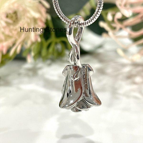 Silver Rose Memorial Urn Necklace