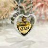 Dad Floating Heart Memorial Urn Necklace