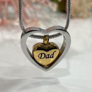 Dad Floating Heart Memorial Urn Necklace
