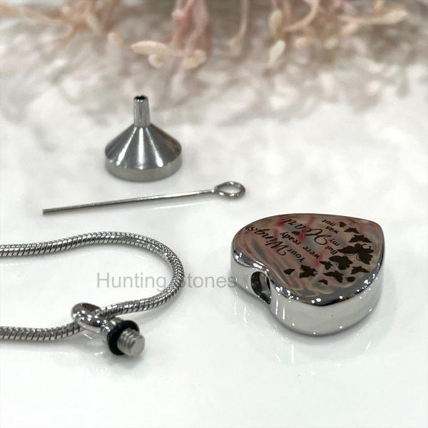 Silver Heart Memorial Urn Necklace