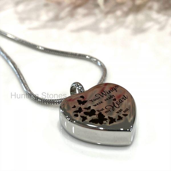 Silver Heart Memorial Urn Necklace