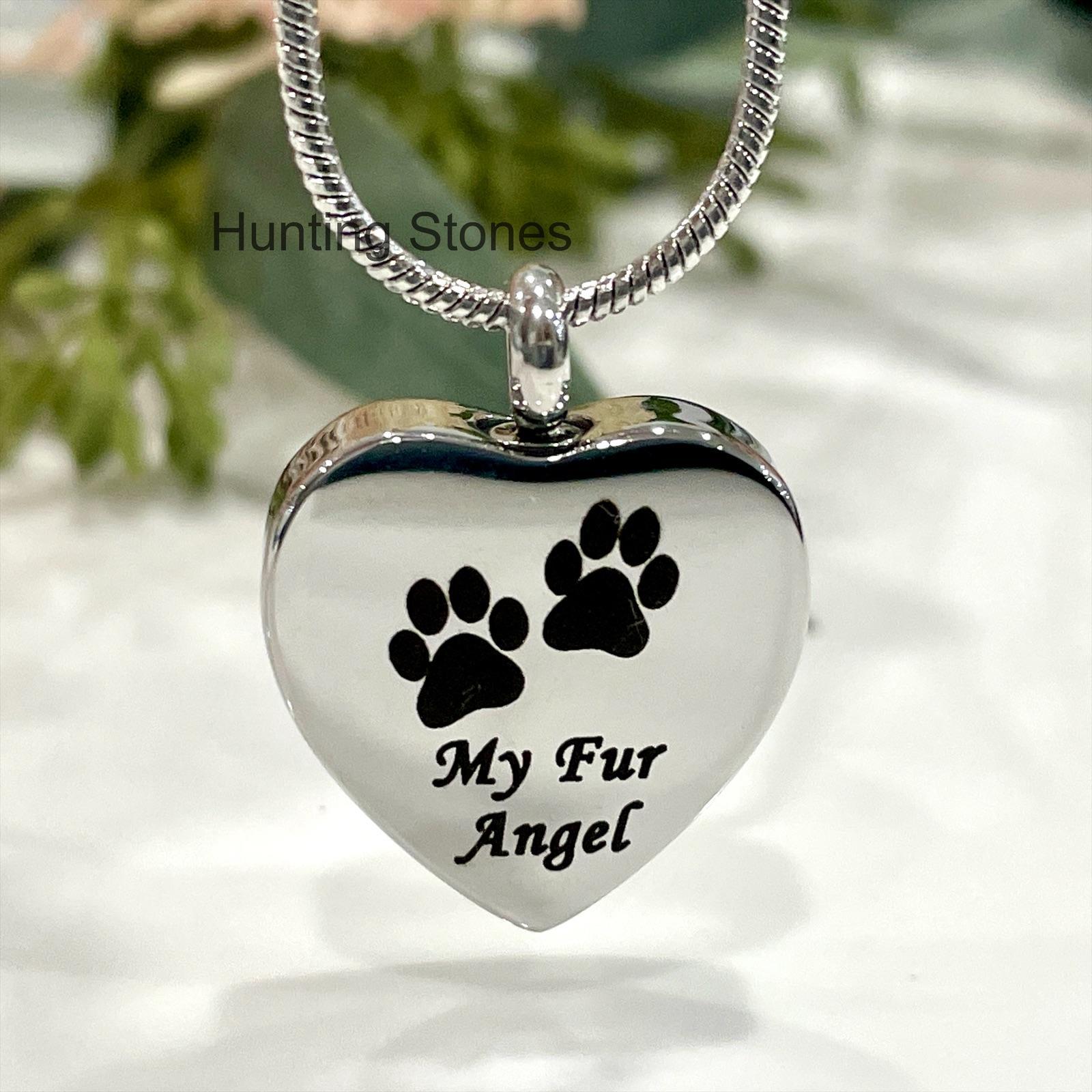 Silver Heart Pet Memorial Urn Necklace