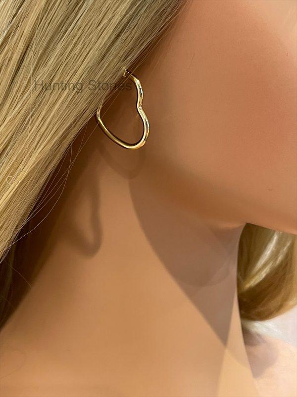 Gold Heart Hoop Earrings