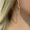 Gold Heart Hoop Earrings