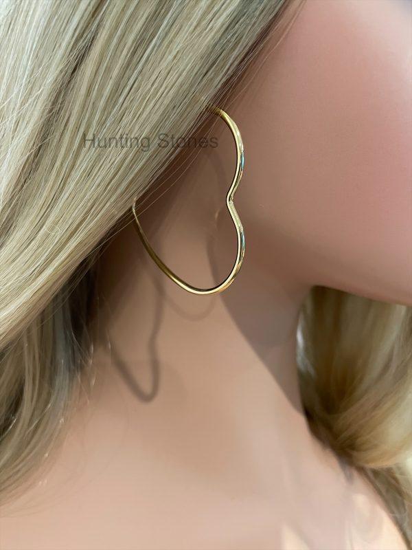 Gold Heart Hoop Earrings