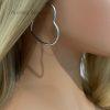 Silver Heart Hoop Earrings