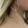 Silver Heart Hoop Earrings